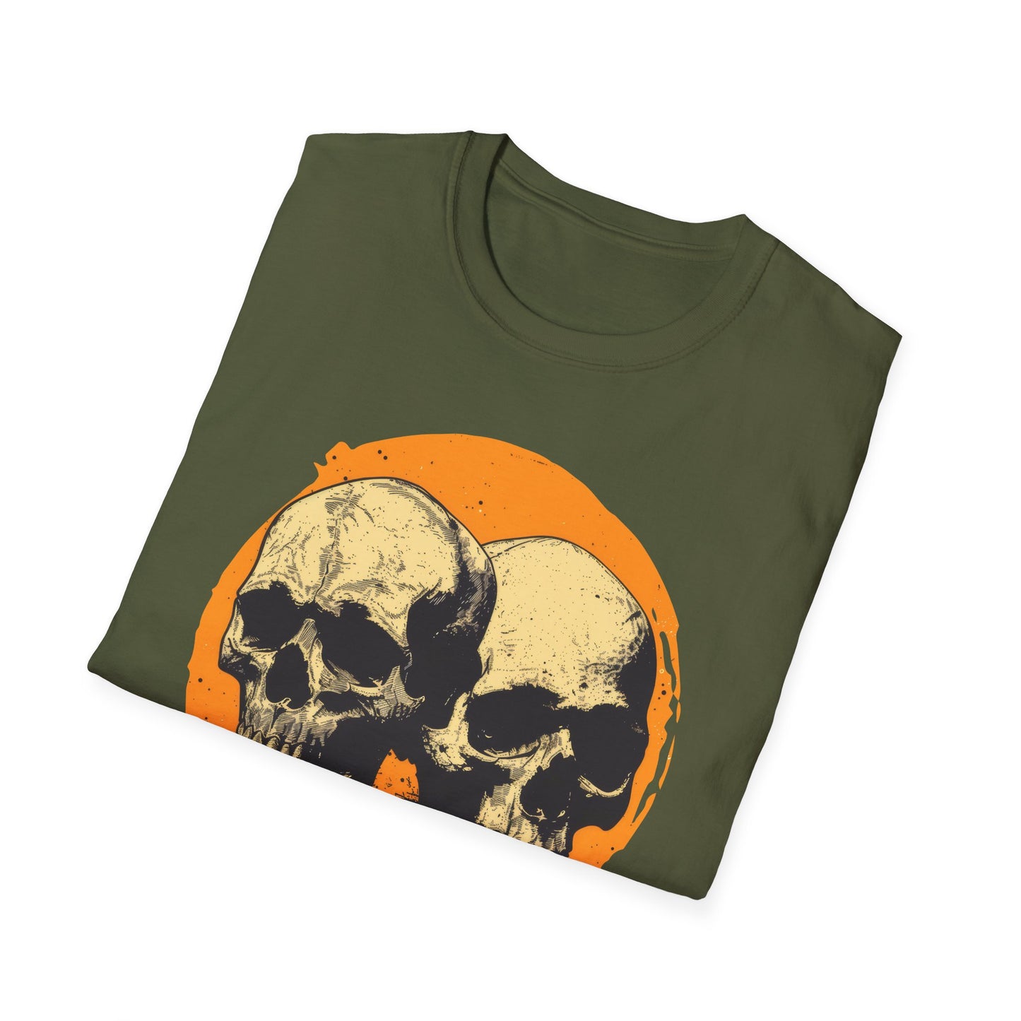 Skulls on Orange - Unisex Softstyle T-Shirt