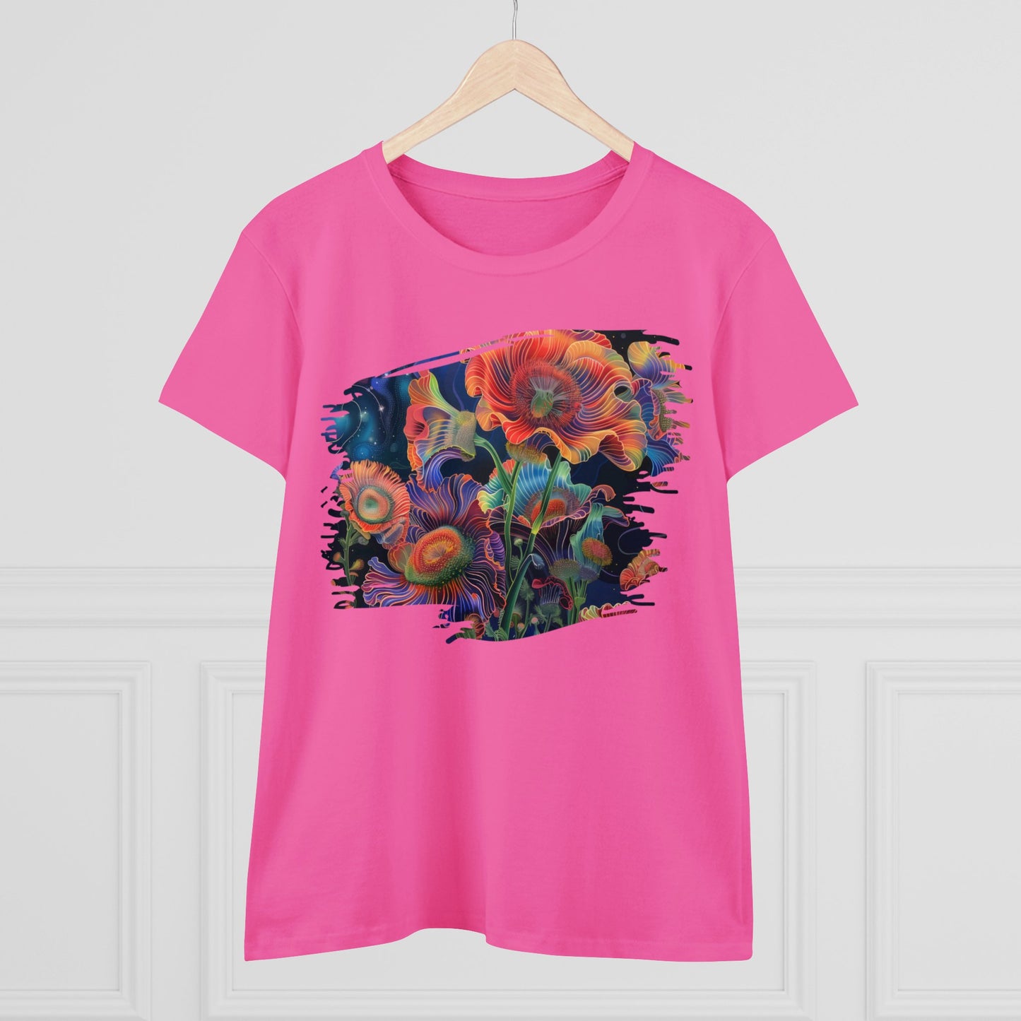 Pastel Flowers - Women's Midweight Cotton Tee