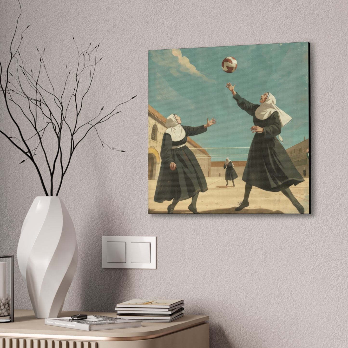 Nuns Volleyball - Canvas Stretched, 0.75"