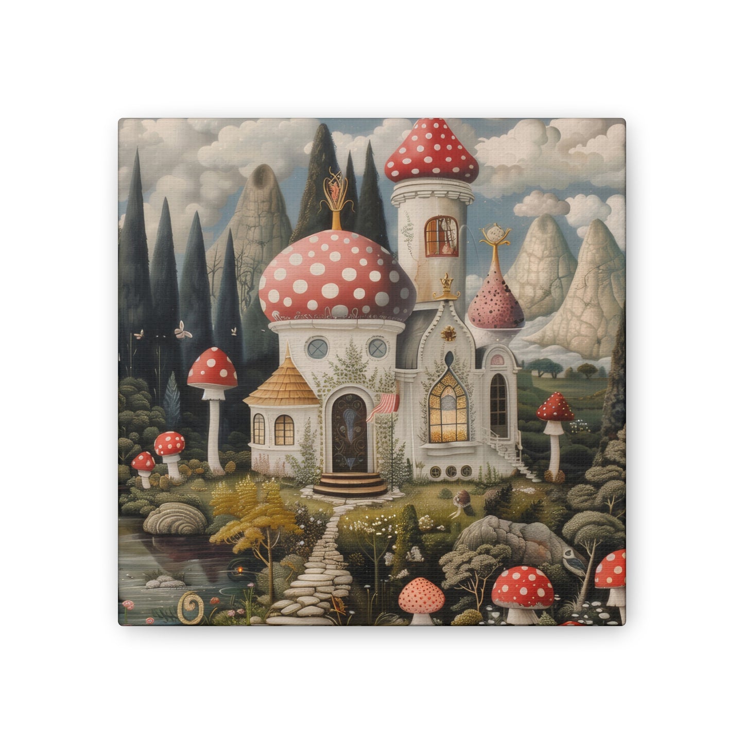 Mushroom House - Canvas Stretched, 0.75"