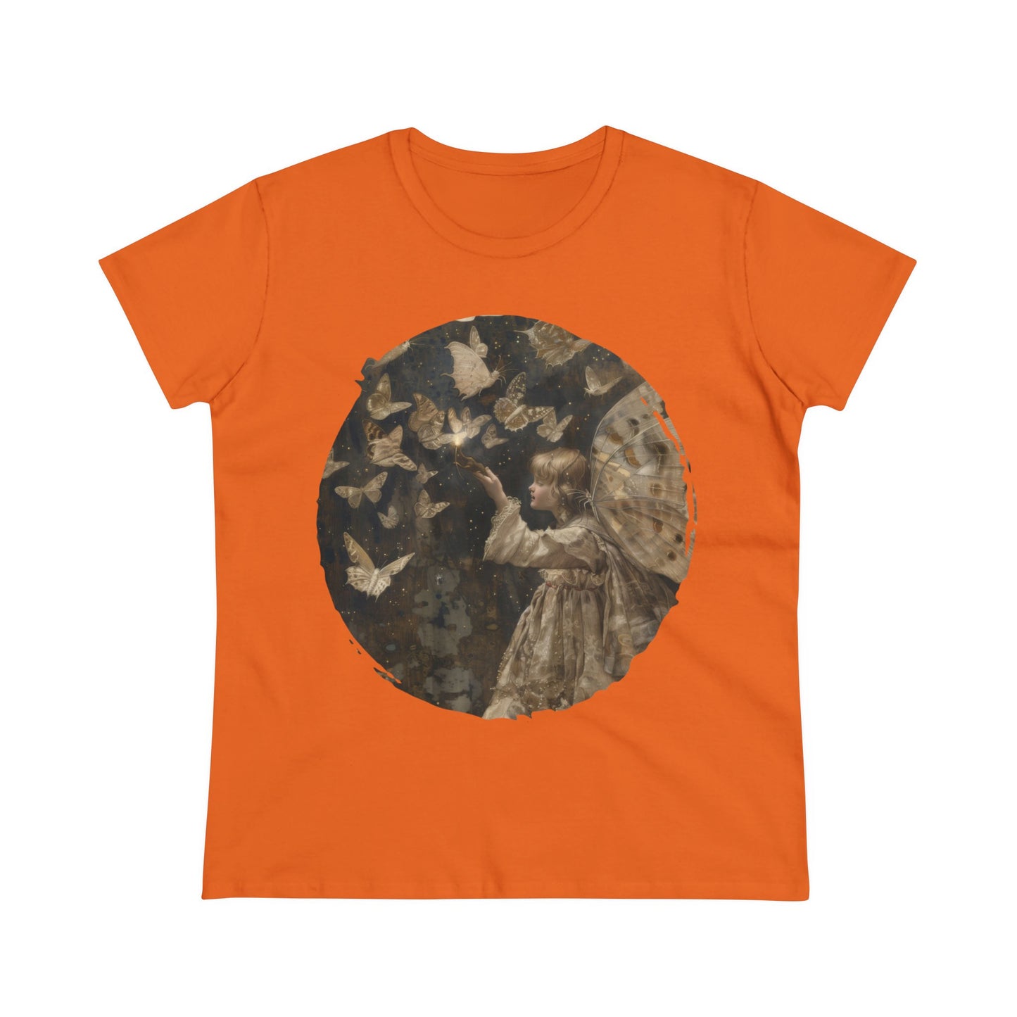 Fairy and Butterflies - Fantasy - Women's Midweight Cotton Tee