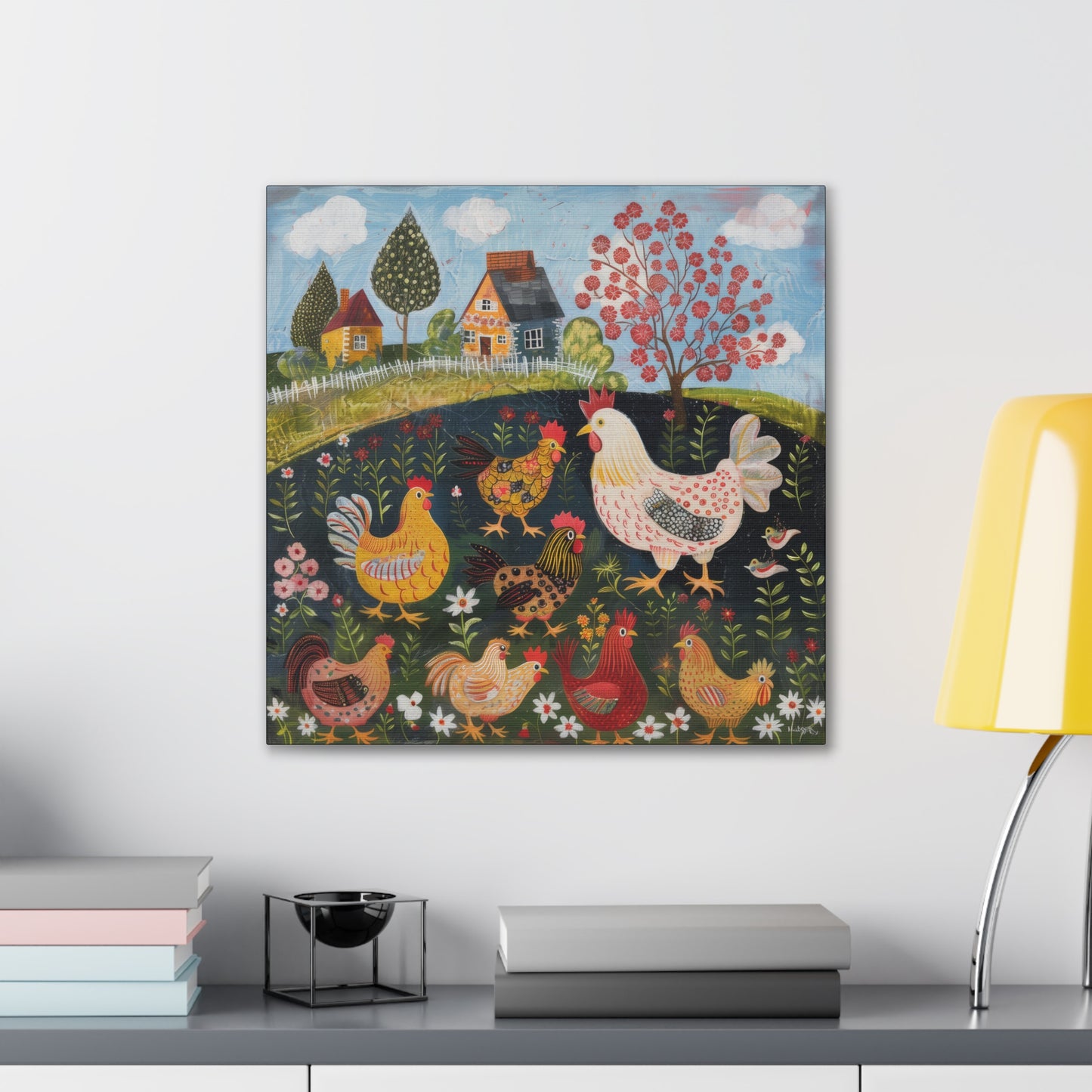 Chickens - Canvas Stretched, 0.75" - Canvas Stretched, 0.75"