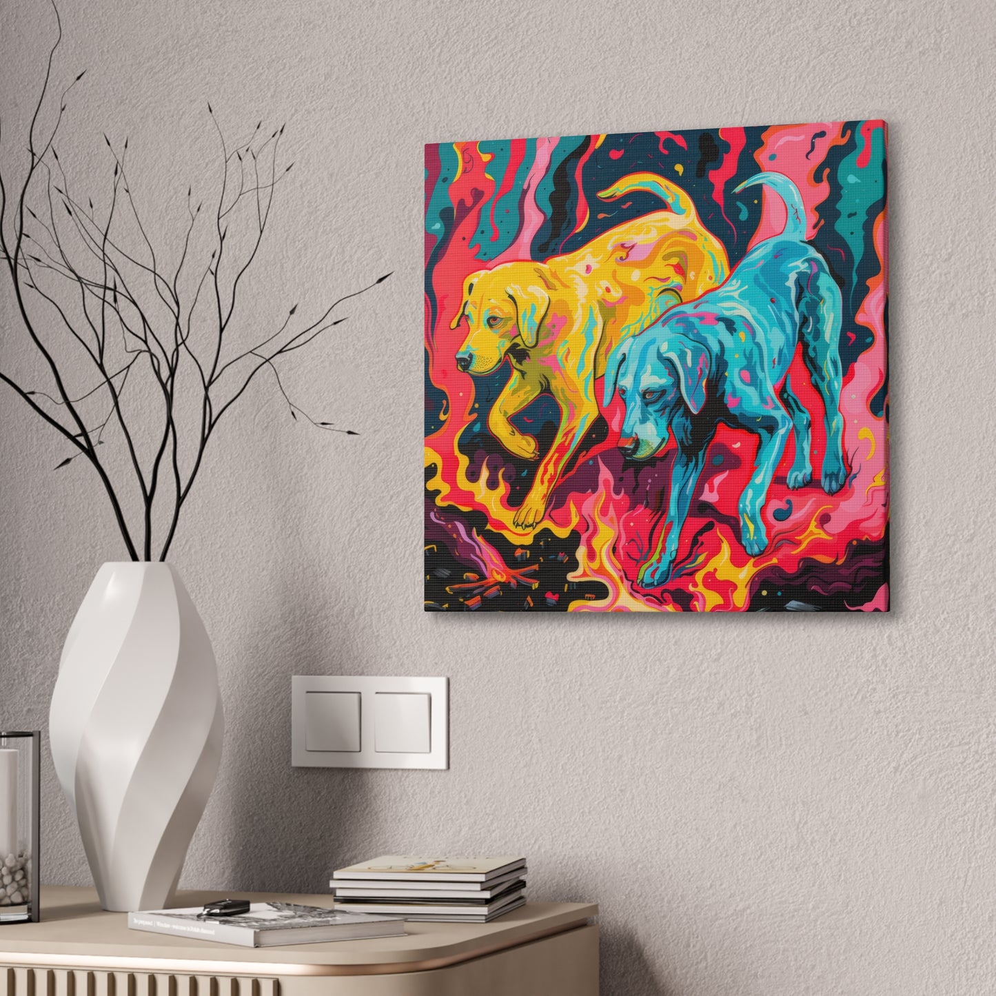 Trippy Dogs - Canvas Stretched, 0.75"