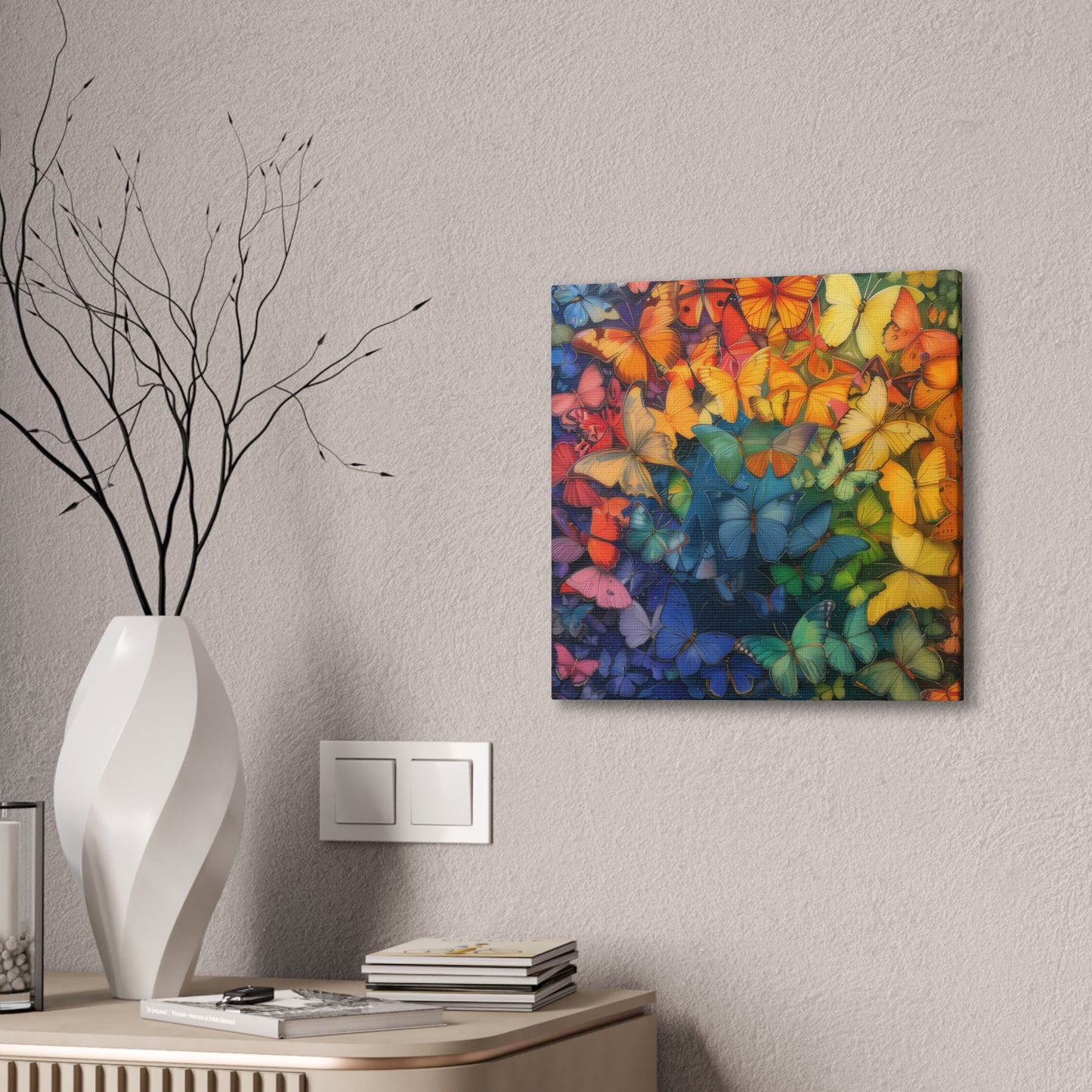 Rainbow Butterflies - Canvas Stretched, 0.75"