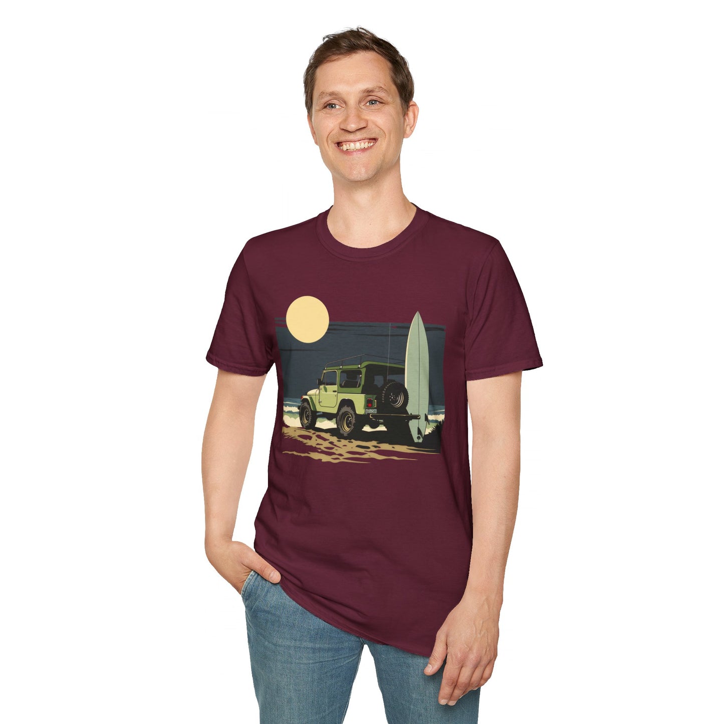 Jeep on the Beach - Unisex Softstyle T-Shirt