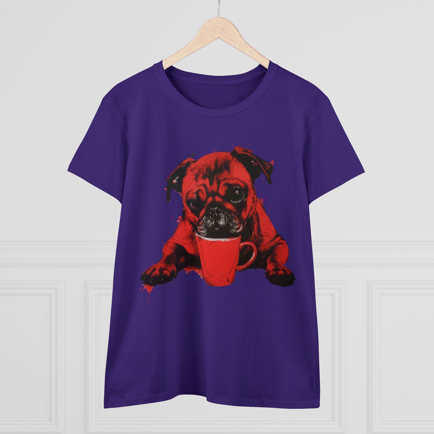 Dog Likes Coffee - Women's Midweight Cotton Tee