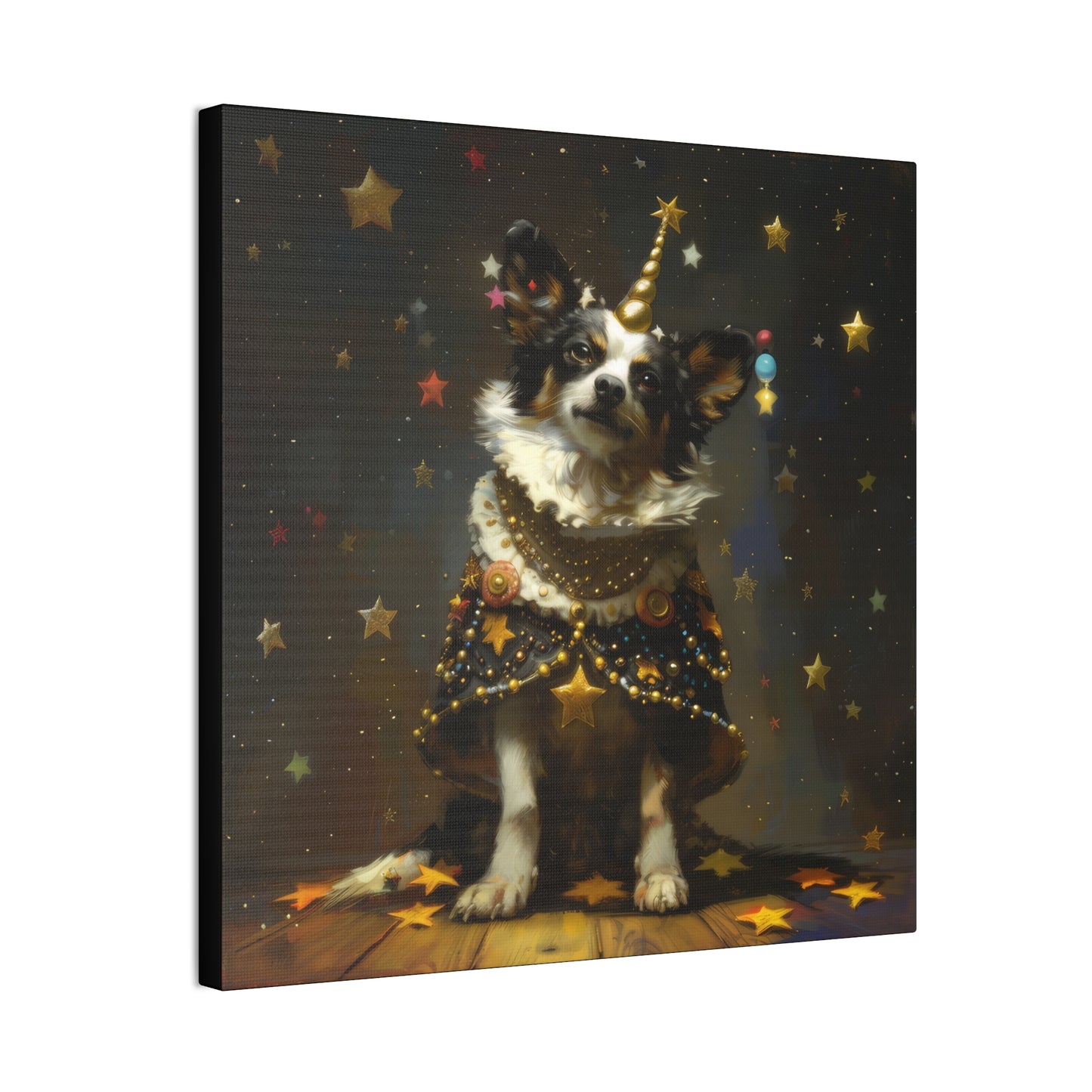 Star Dog Celebration - Canvas Stretched, 0.75"