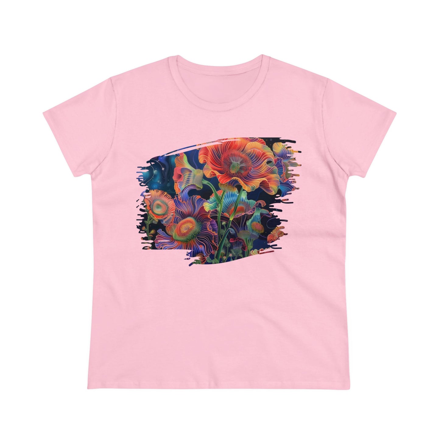 Pastel Flowers - Women's Midweight Cotton Tee