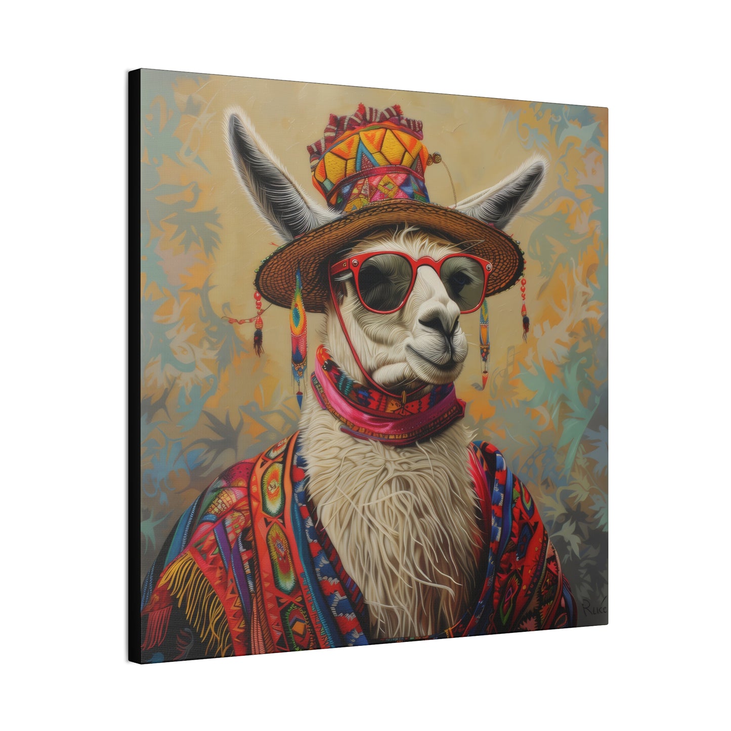 Llama - Canvas Stretched, 0.75"