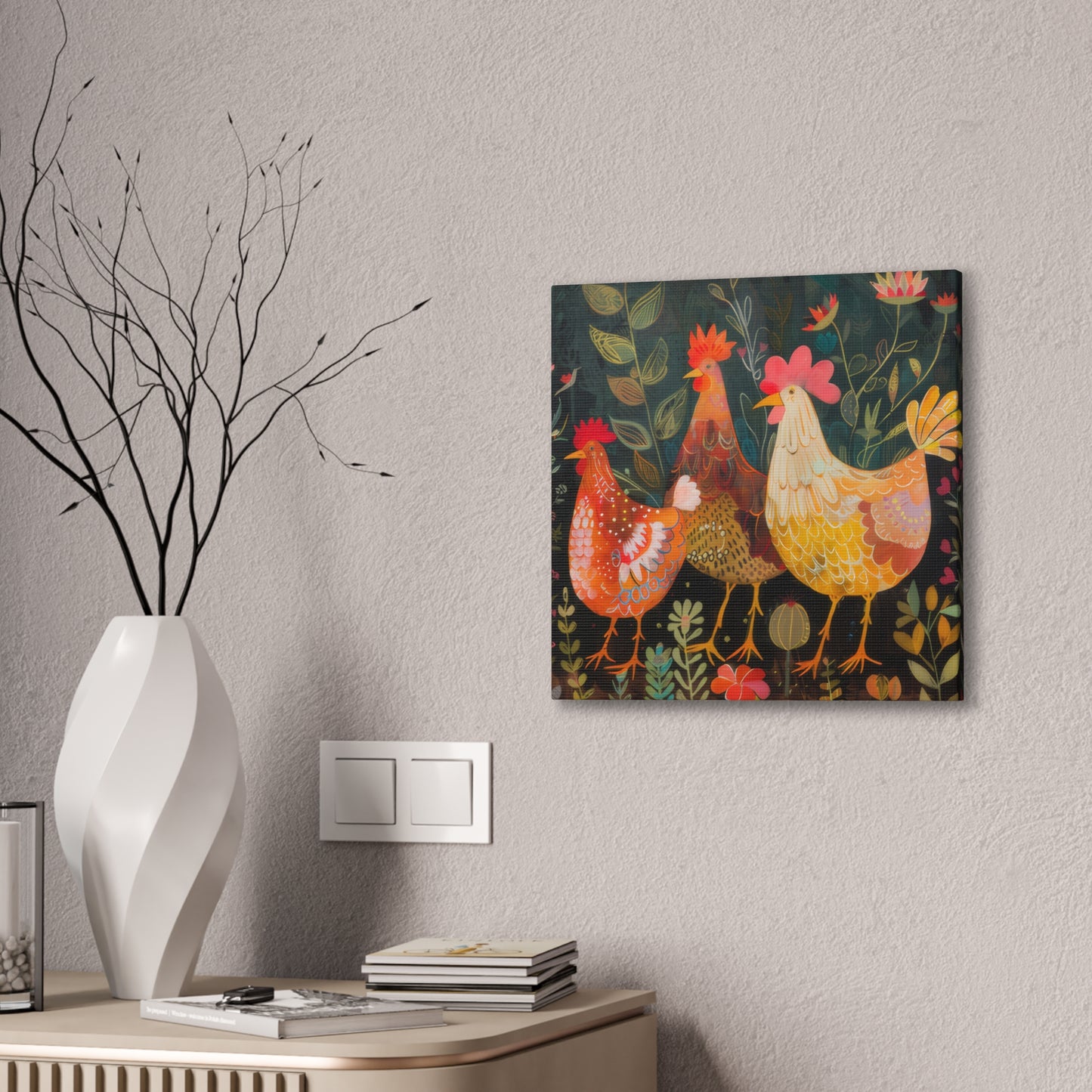 Chickens - Canvas Stretched, 0.75" - Canvas Stretched, 0.75"