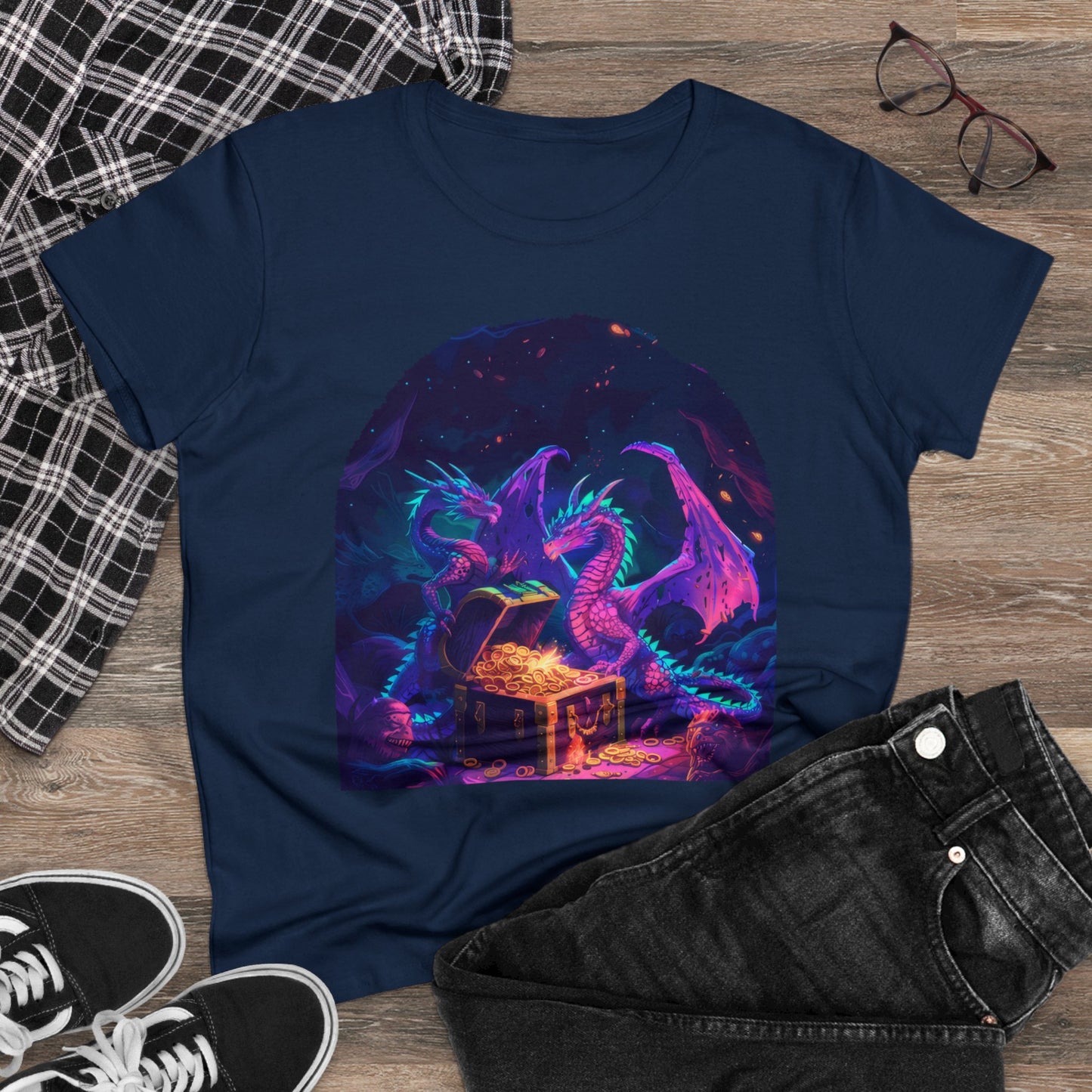 Dragons and Loot - Fantasy - Women's Midweight Cotton Tee