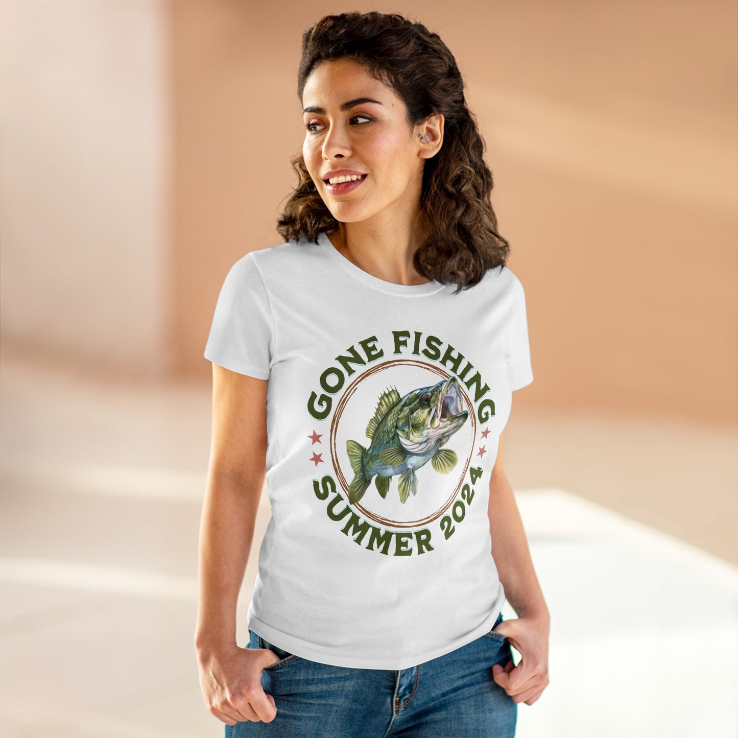 Gone Fishing - Women's Midweight Cotton Tee