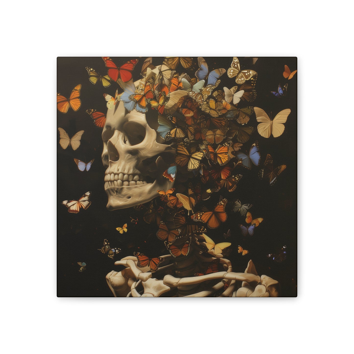 Skulls and Butterflies - Canvas Stretched, 0.75"