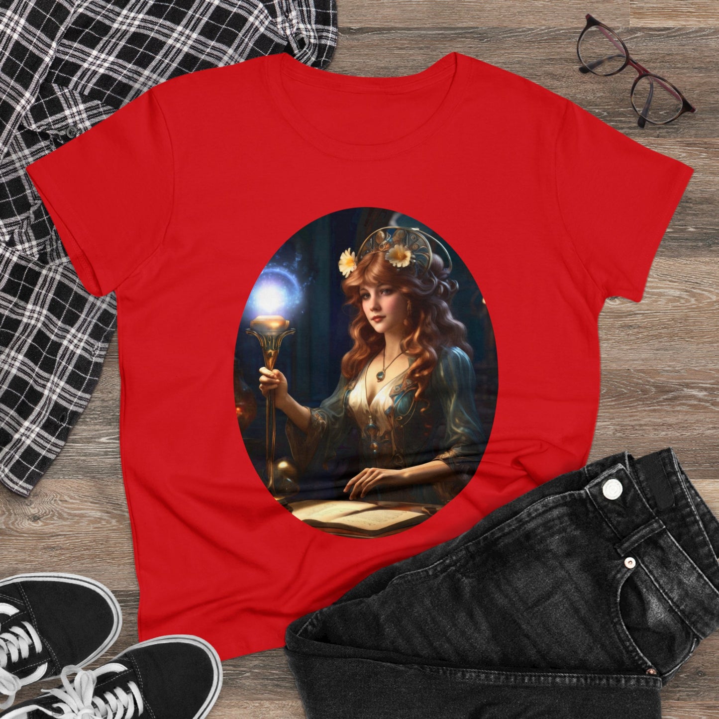 The Sorceress - Fantasy - Women's Midweight Cotton Tee