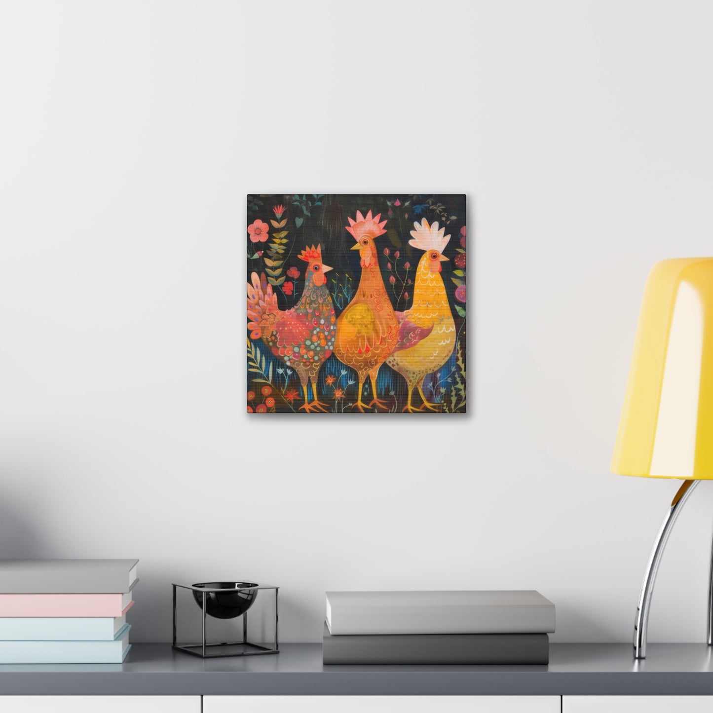 Chickens - Canvas Stretched, 0.75" - Canvas Stretched, 0.75"