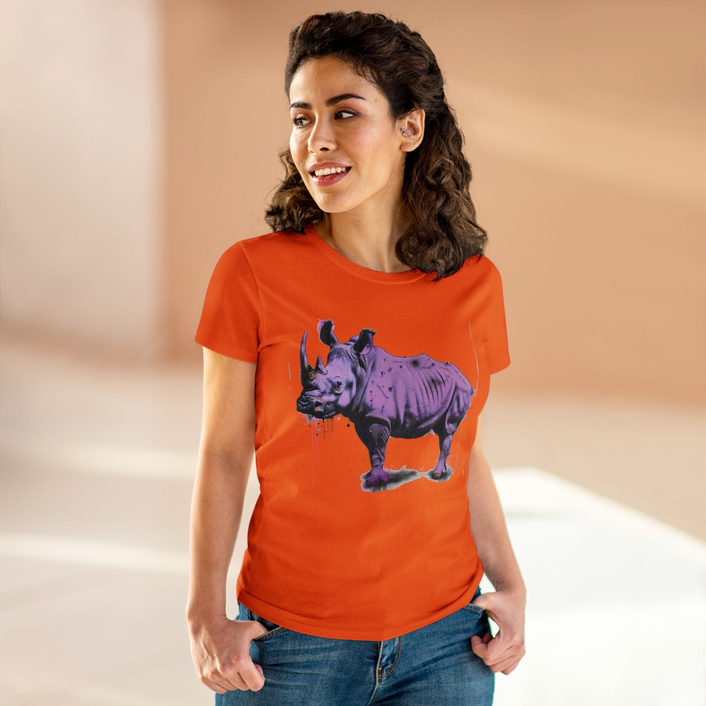 Purple Rhino - Women's Midweight Cotton Tee