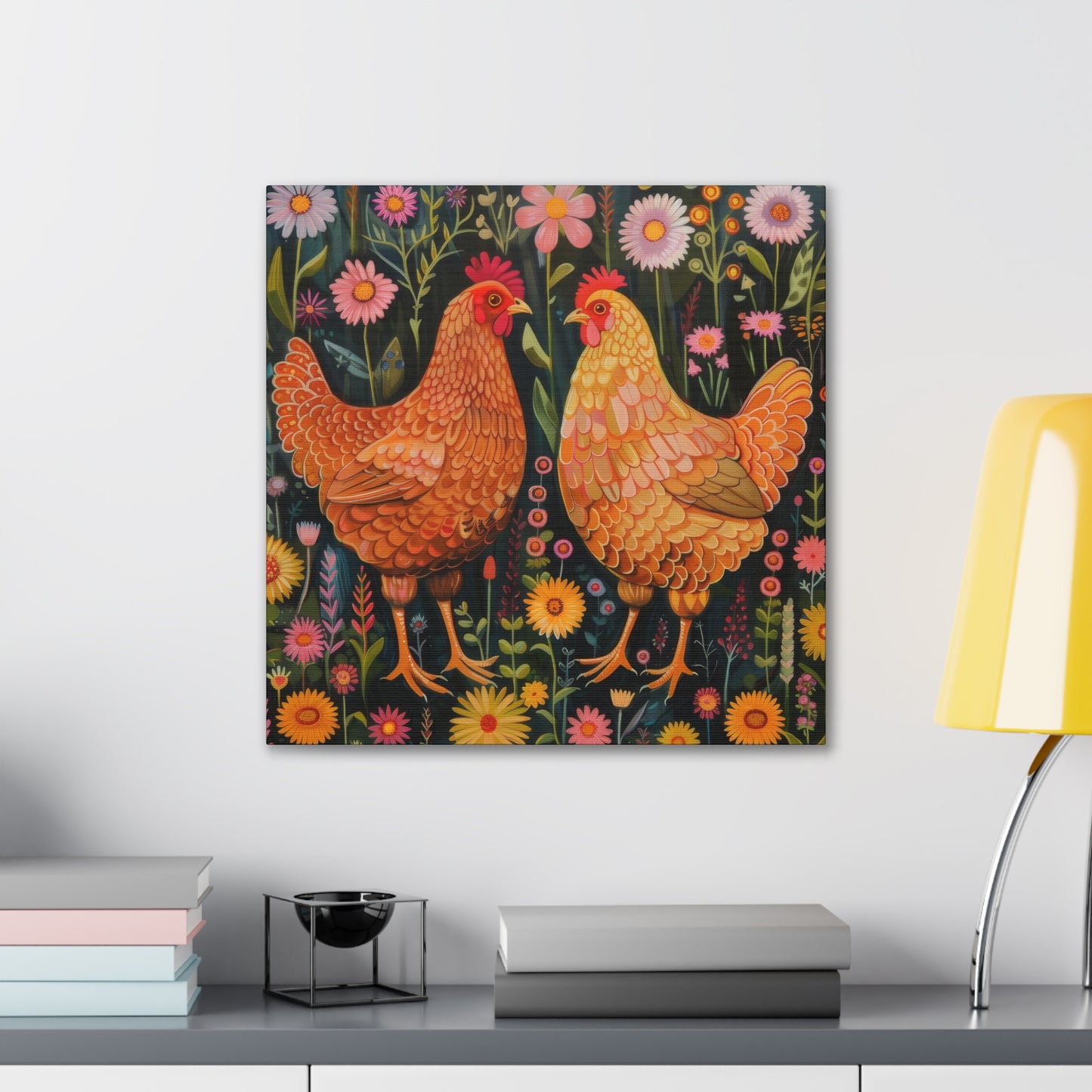 Chickens - Canvas Stretched, 0.75" - Canvas Stretched, 0.75"