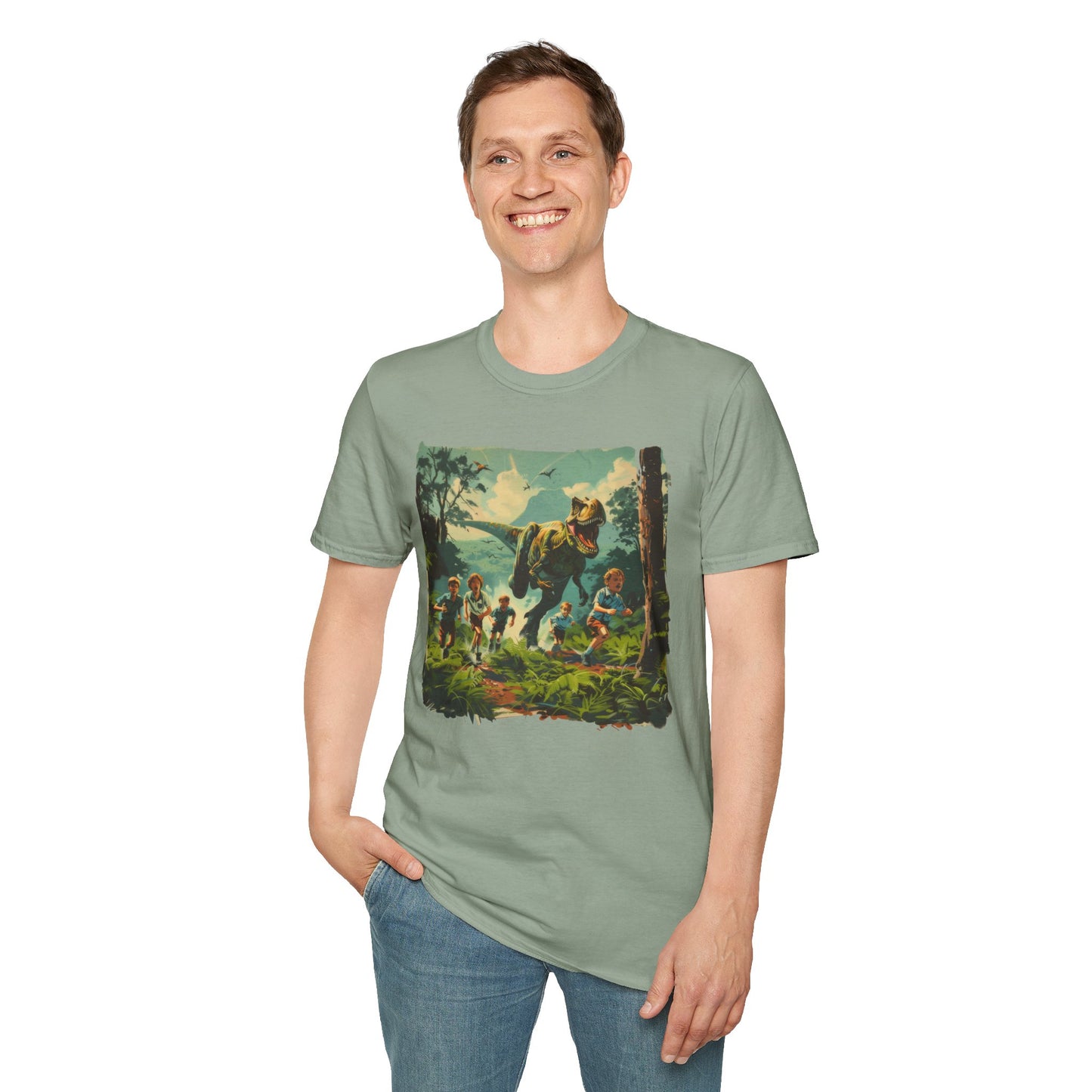 Dinosaur Chase - Unisex Softstyle T-Shirt