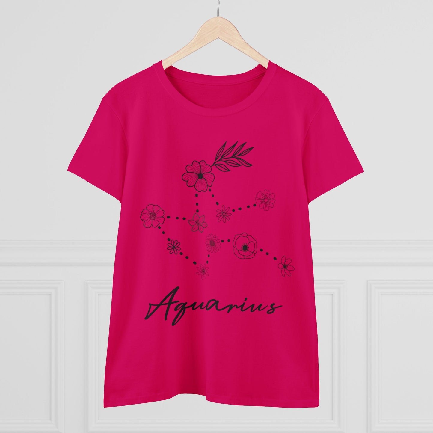 Flower Constellation - Aquarius - Astrology - Women's Midweight Cotton Tee