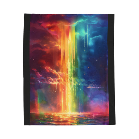 Rainbow Sky - Velveteen Plush Blanket