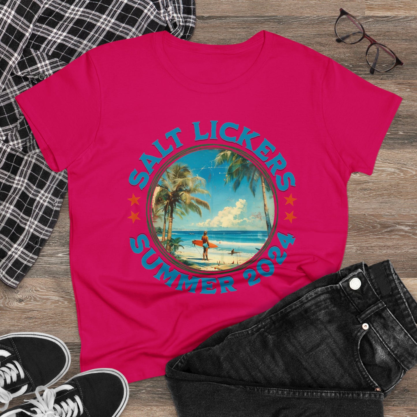 Surfing - Women's Midweight Cotton Tee