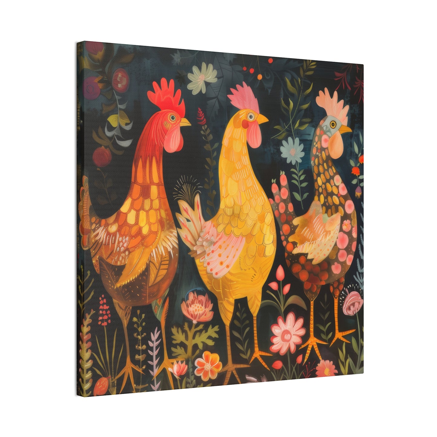 Chickens - Canvas Stretched, 0.75" - Canvas Stretched, 0.75"