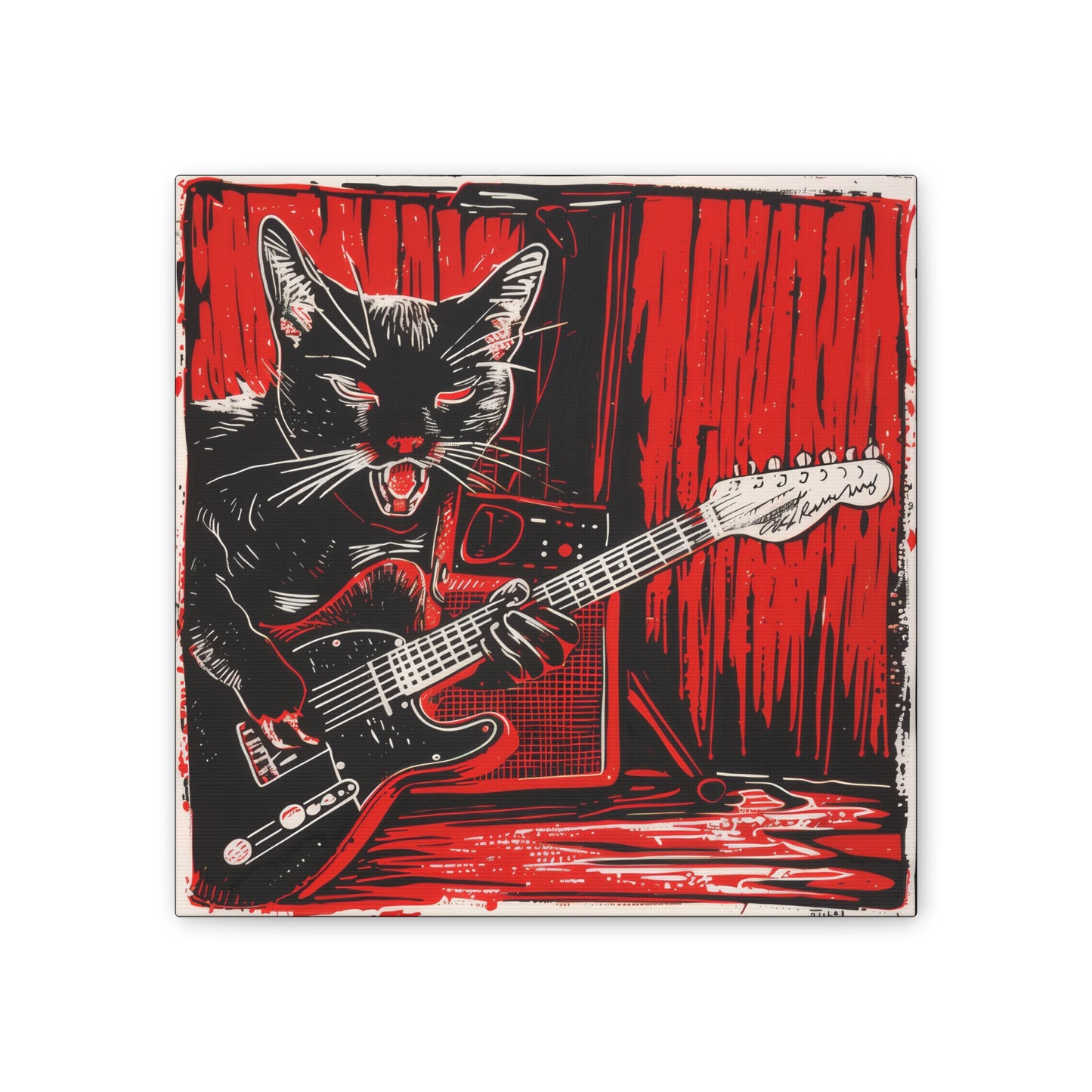 Kitty Rocks - Canvas Stretched, 0.75"