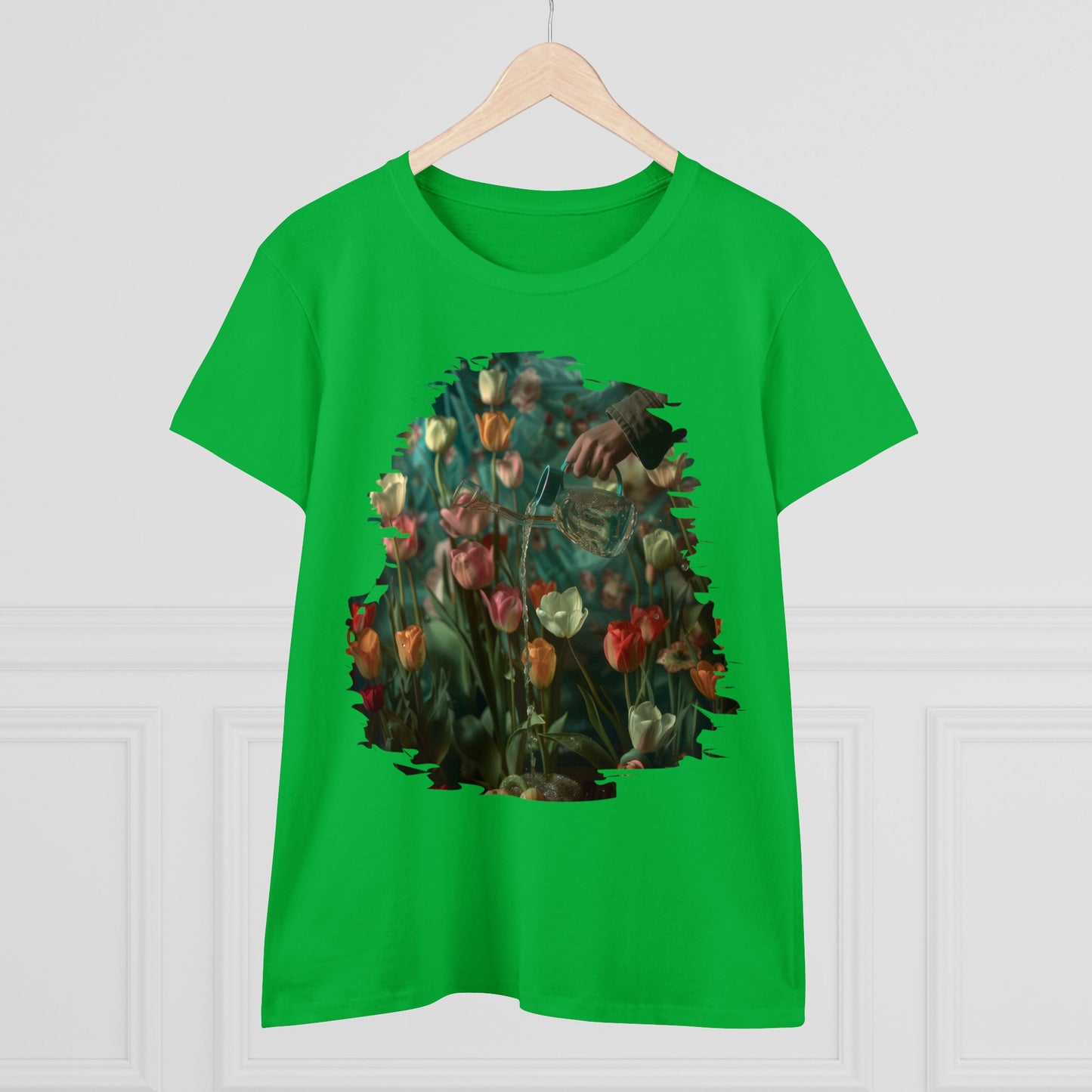 Watering Tulips - Women's Midweight Cotton Tee