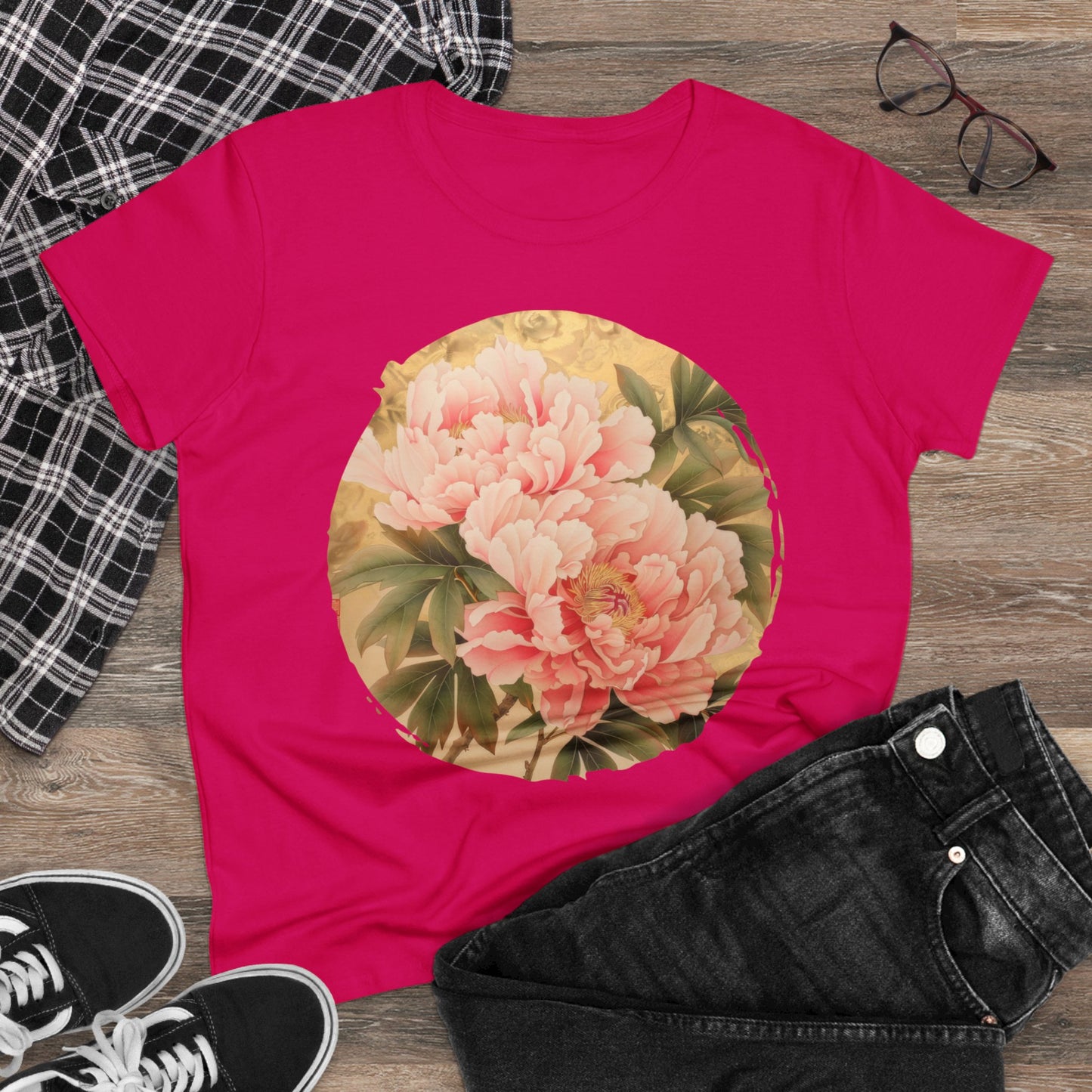 Peony - Flower - Women's Midweight Cotton Tee