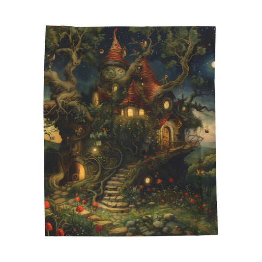 Tree House - Velveteen Plush Blanket