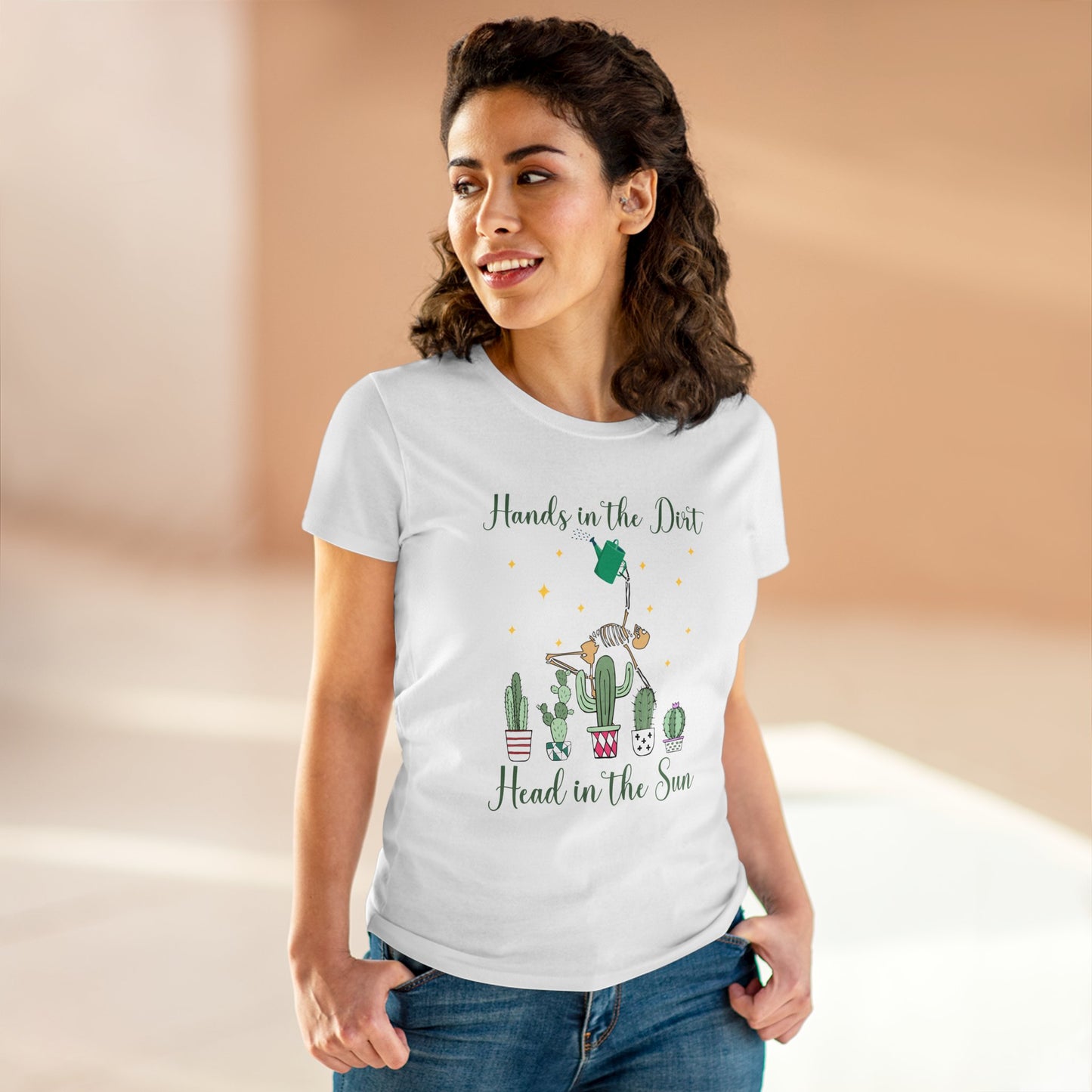 Hands in the Dirty, Head to the Sun - Gardening - Women's Midweight Cotton Tee