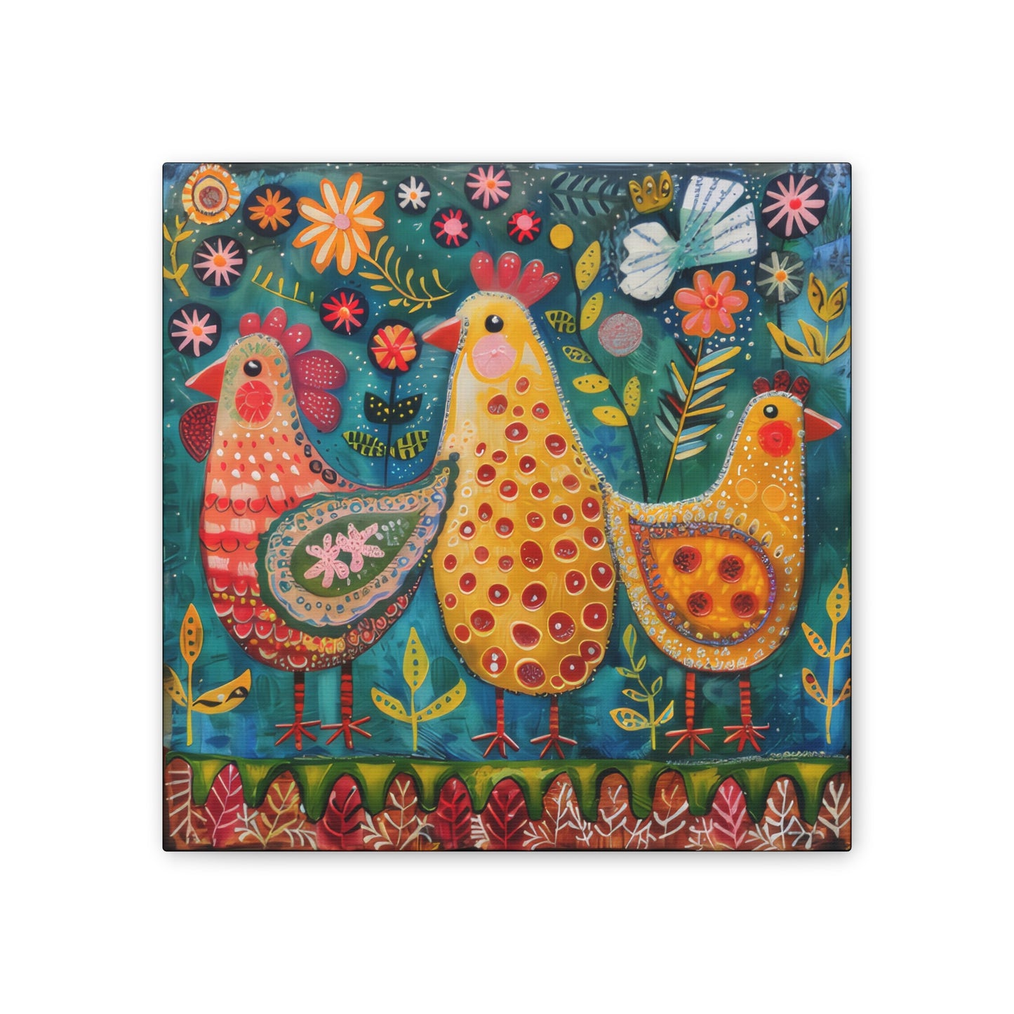 Chickens - Canvas Stretched, 0.75" - Canvas Stretched, 0.75"