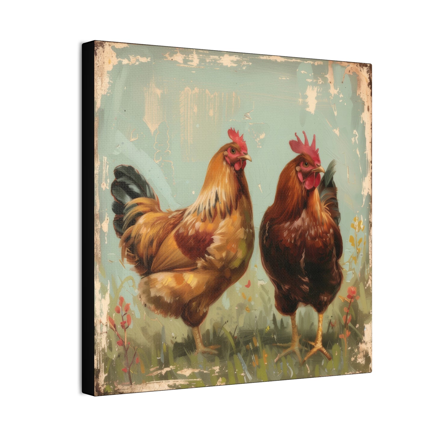 Chickens - Canvas Stretched, 0.75" - Canvas Stretched, 0.75"