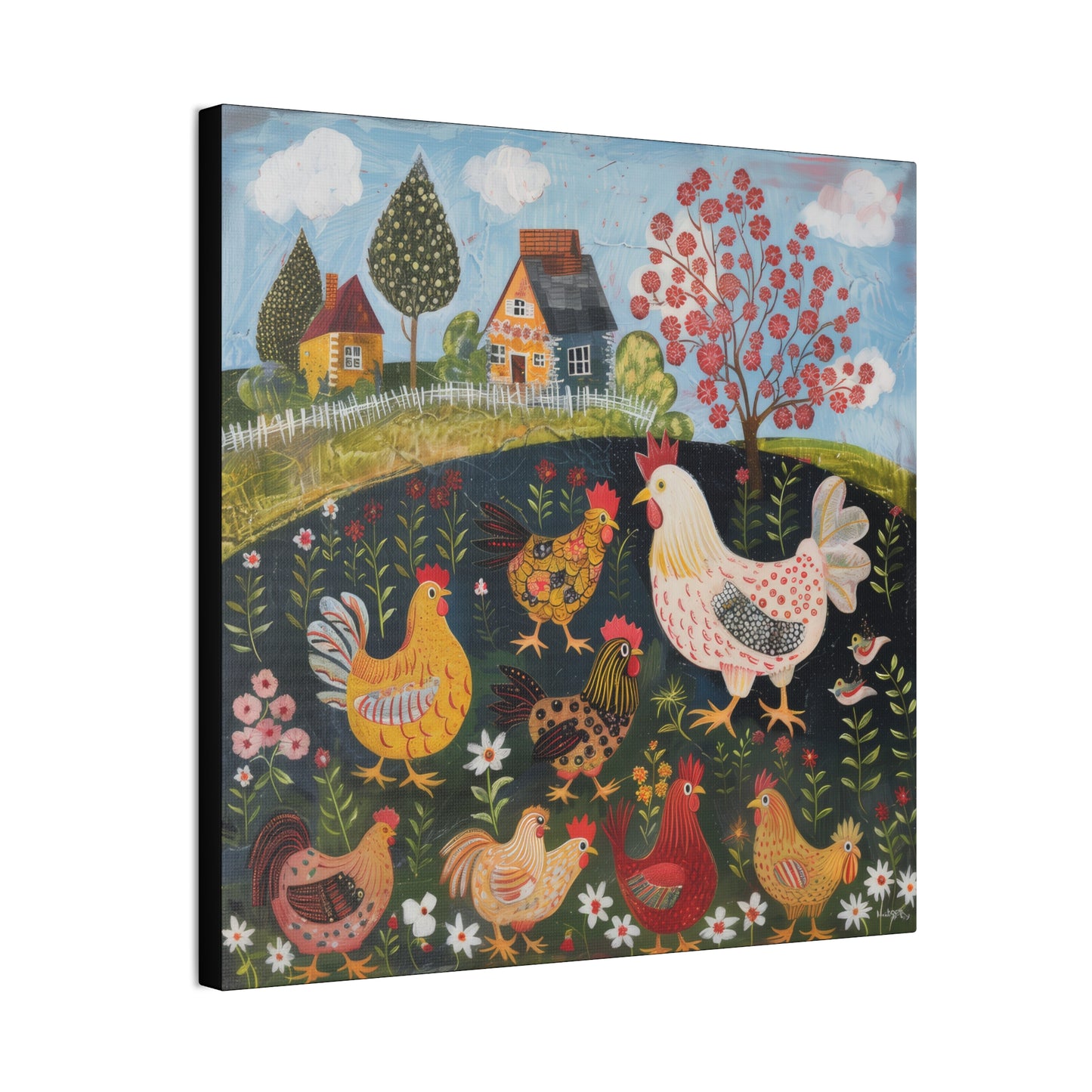 Chickens - Canvas Stretched, 0.75" - Canvas Stretched, 0.75"