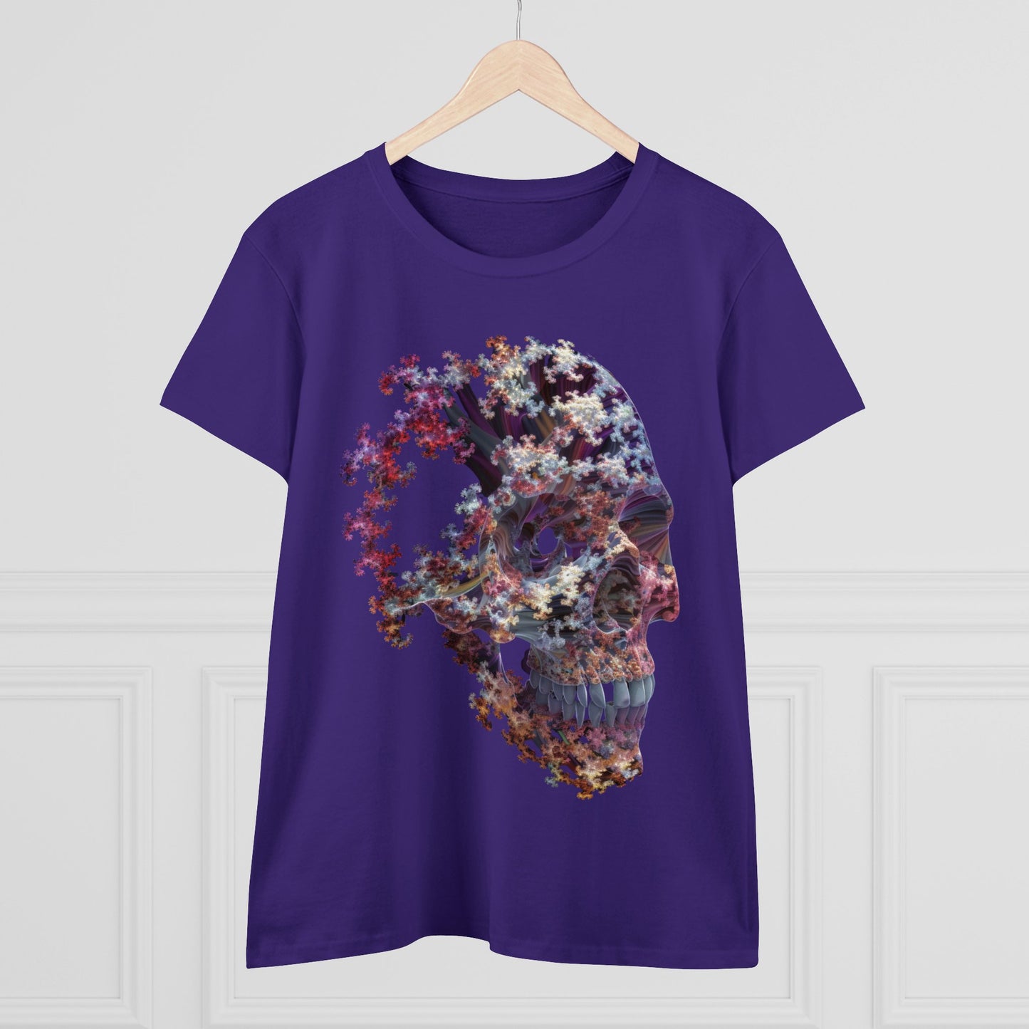 Fractal Skull - Women's Midweight Cotton Tee