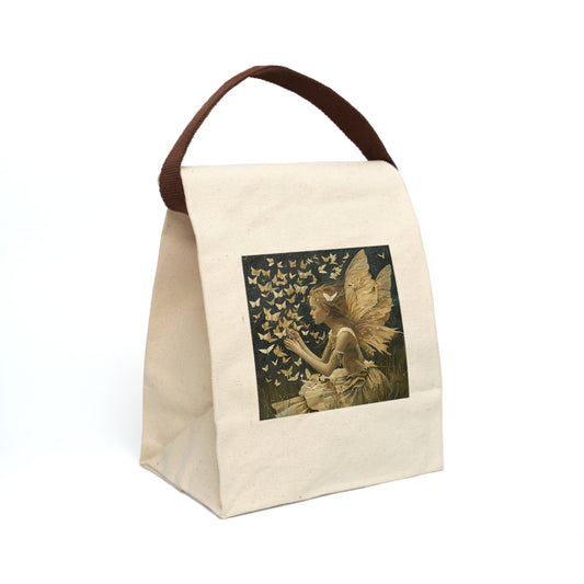 Fairy & Butterflies - Canvas Lunch Bag With Strap