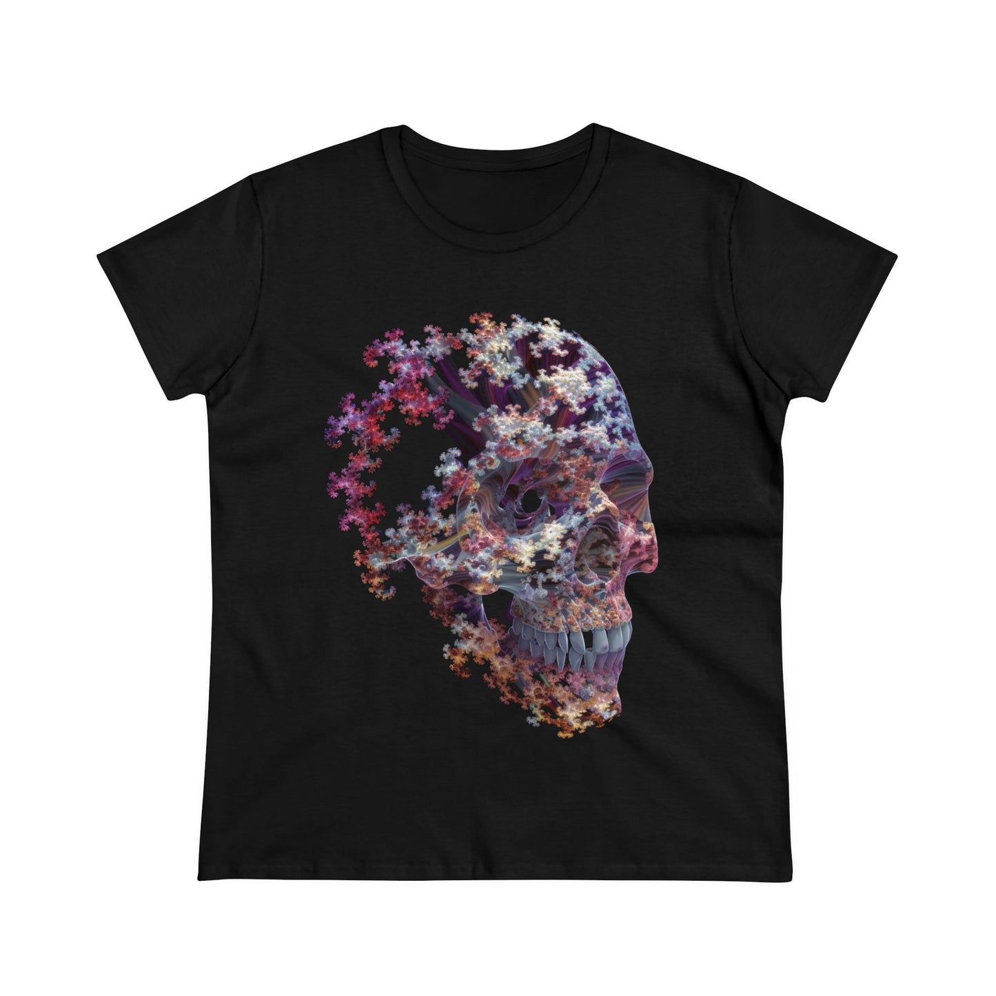 Fractal Skull - Women's Midweight Cotton Tee