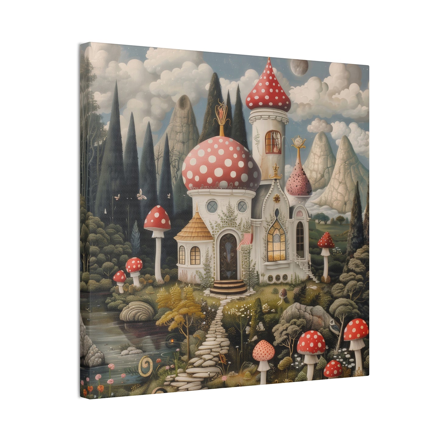 Mushroom House - Canvas Stretched, 0.75"