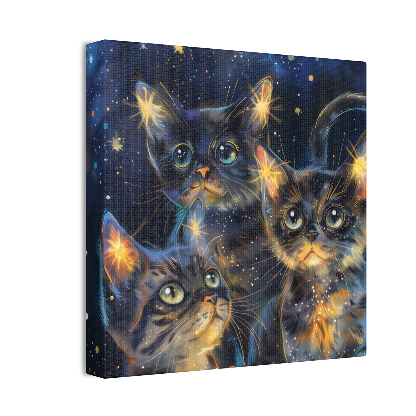 Sparkly Kitties - Canvas Stretched, 0.75"