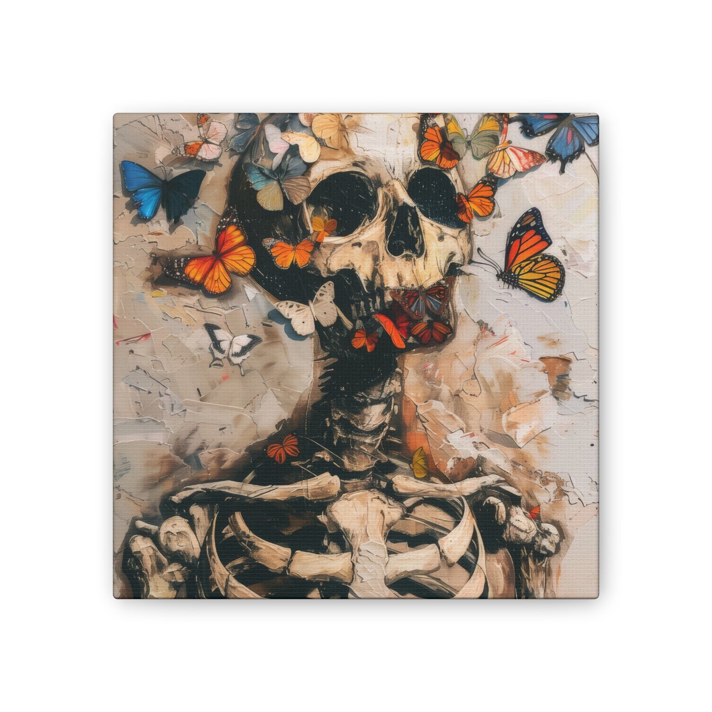 Skulls and Butterflies - Canvas Stretched, 0.75"