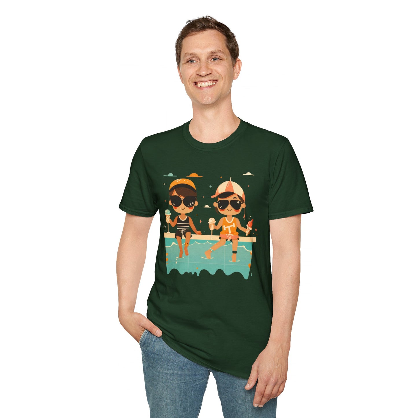 Poolside Ice Cream - Unisex Softstyle T-Shirt