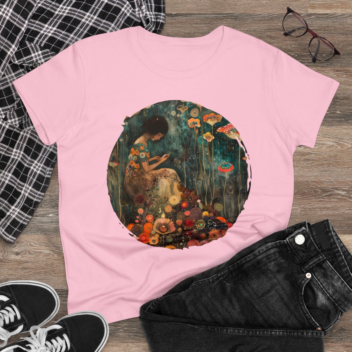 Mushroom Girl - Women's Midweight Cotton Tee