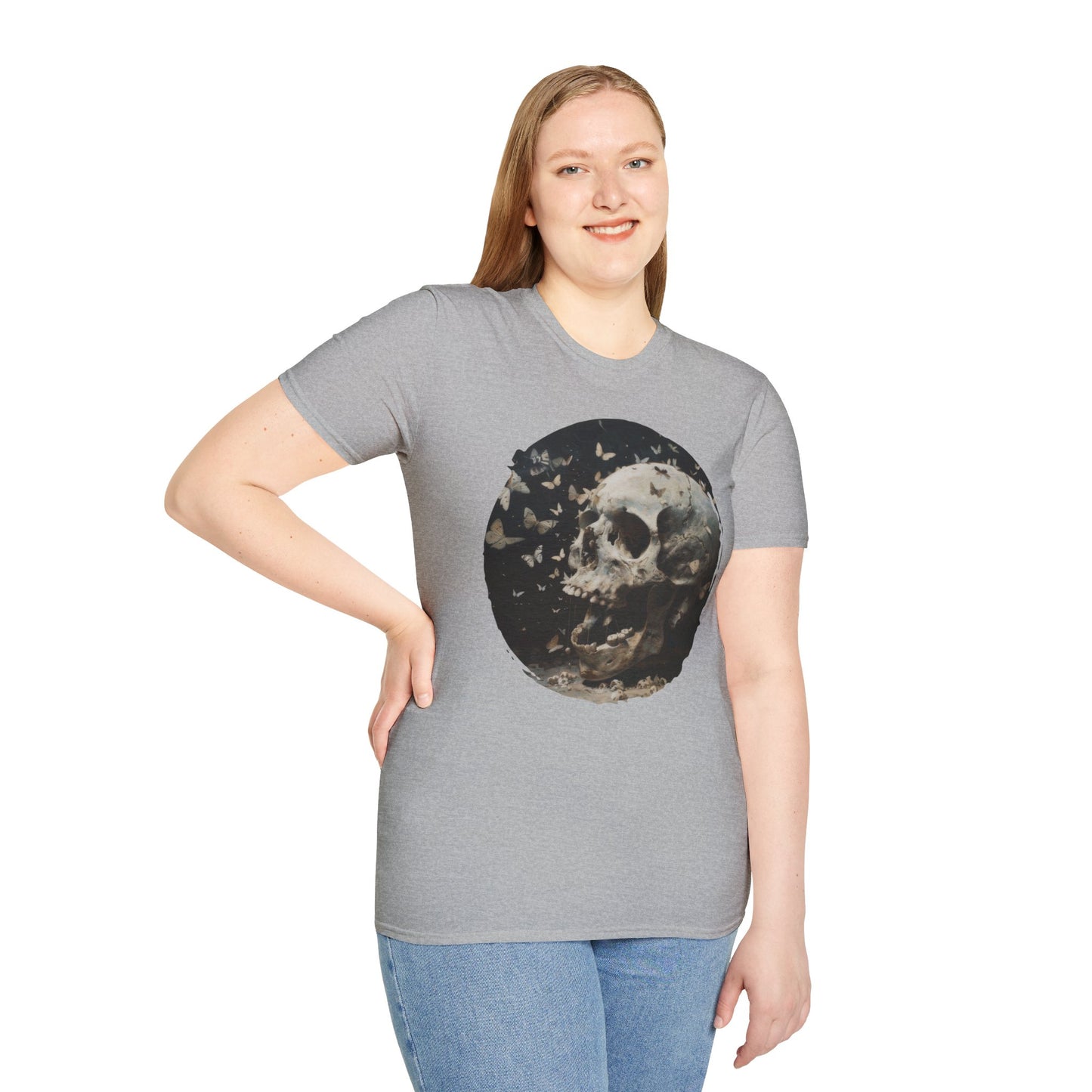 Skulls and Butterflies - Unisex Softstyle T-Shirt