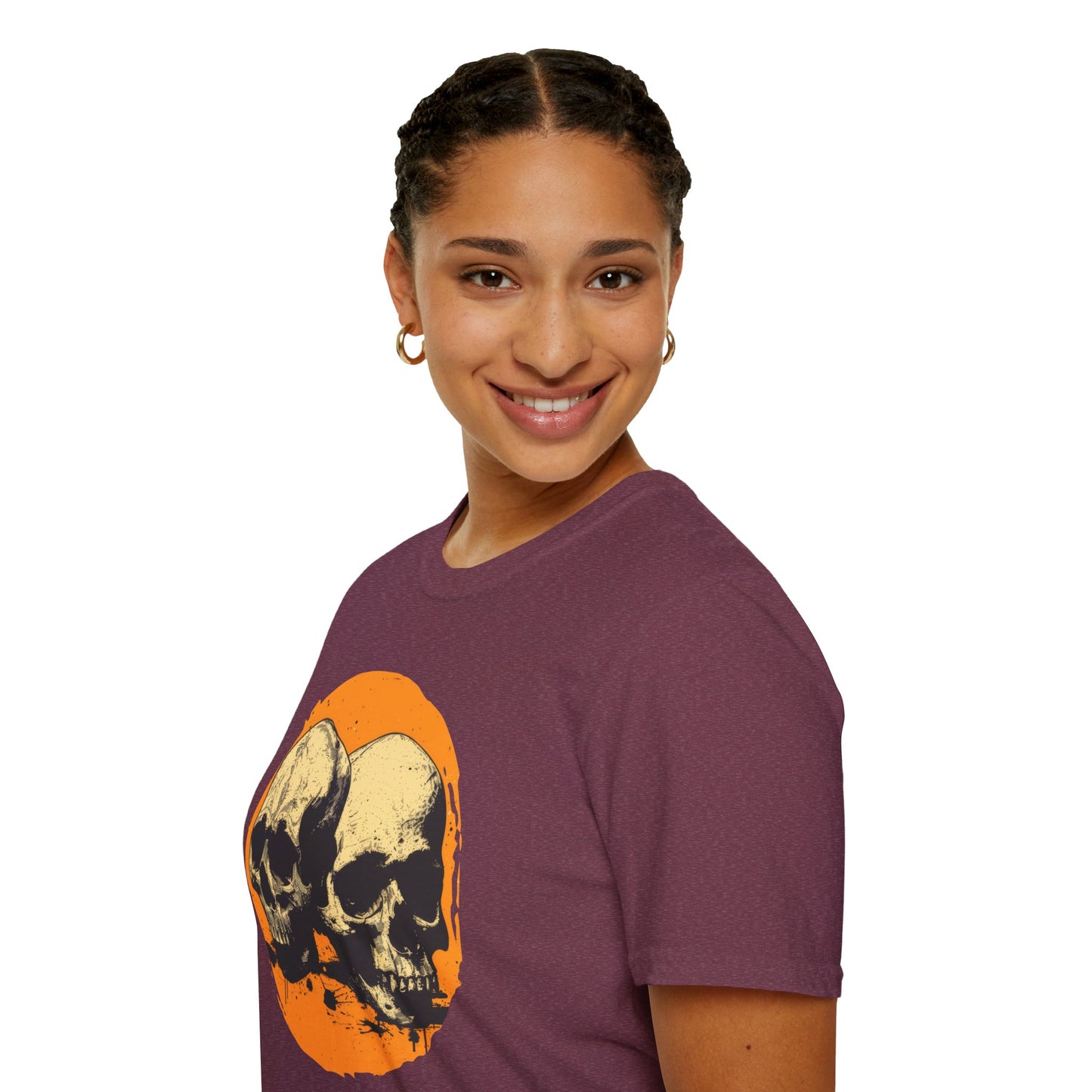 Skulls on Orange - Unisex Softstyle T-Shirt