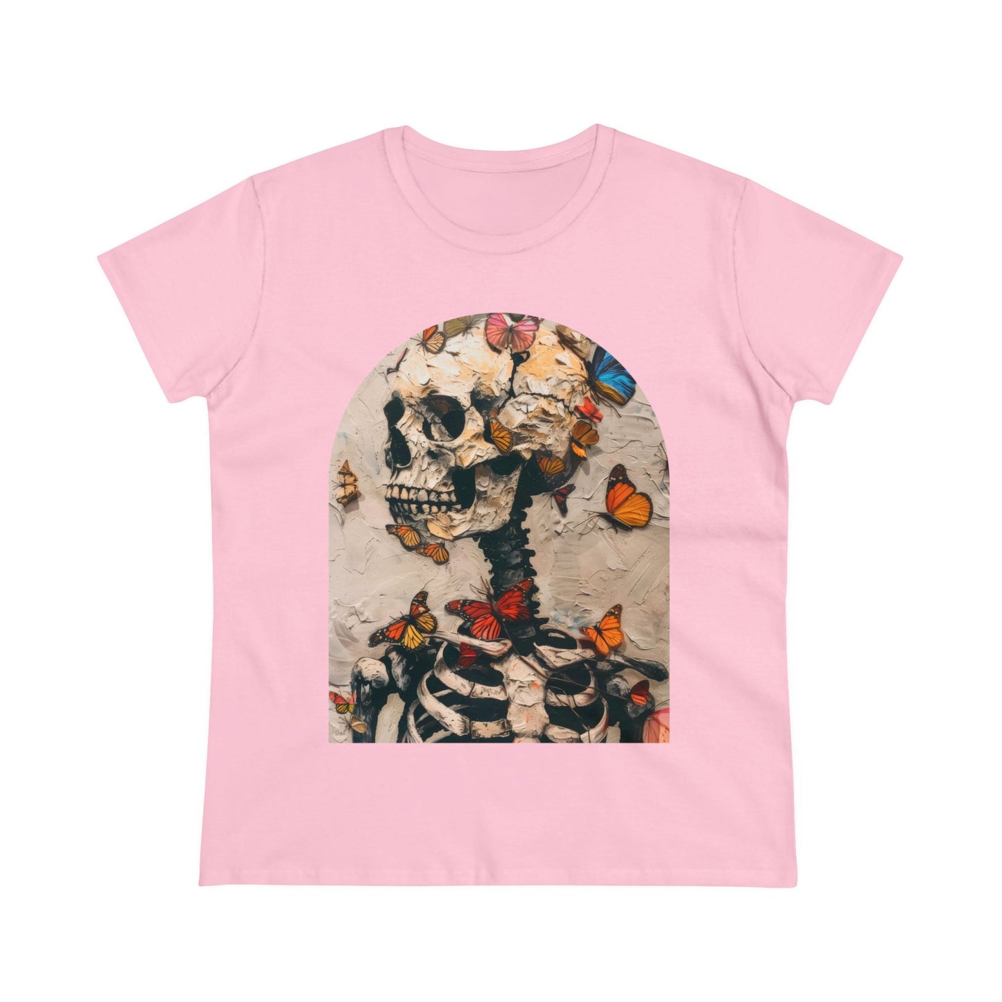 Skeleton and Butterflies - Women's Midweight Cotton Tee