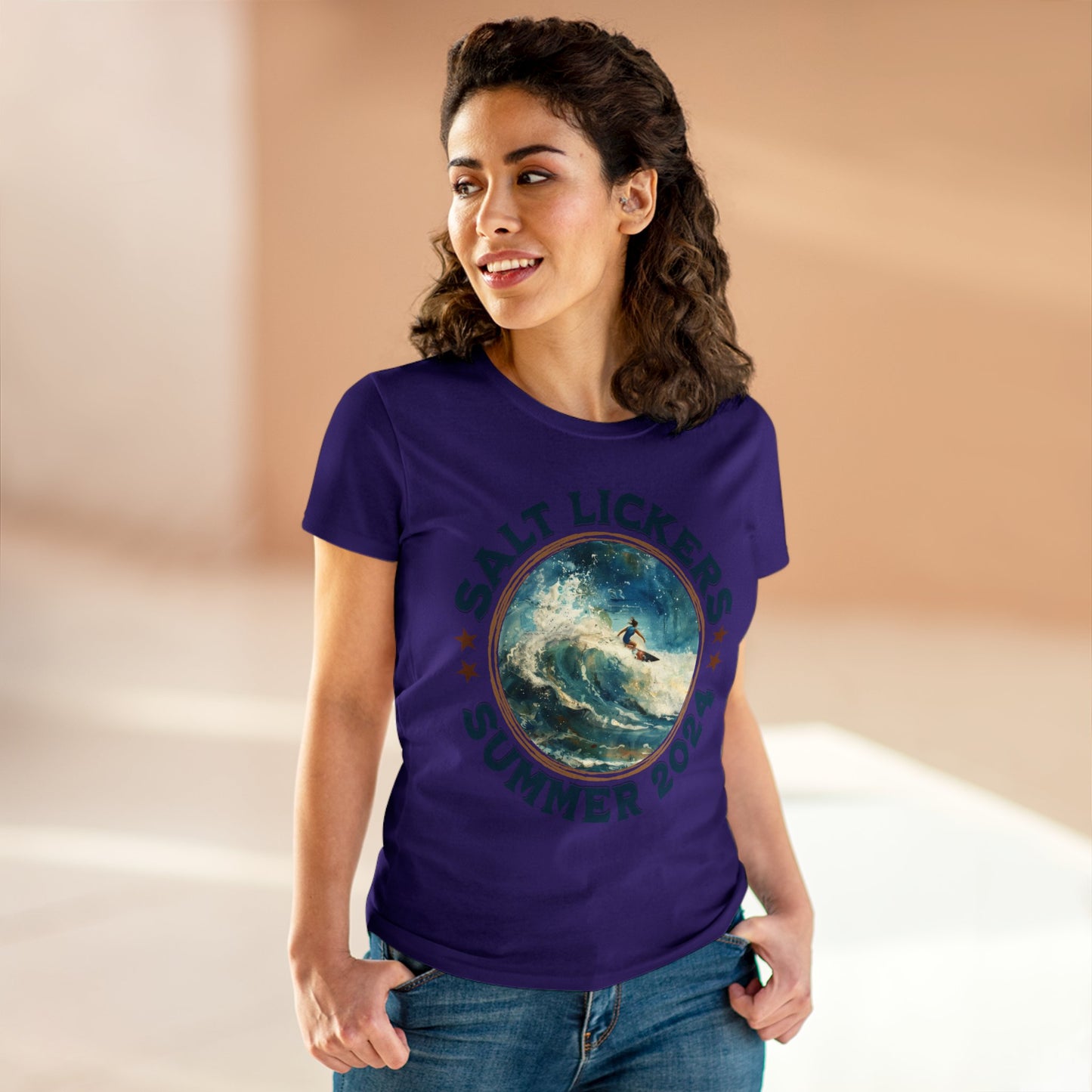 Surfing - Women's Midweight Cotton Tee