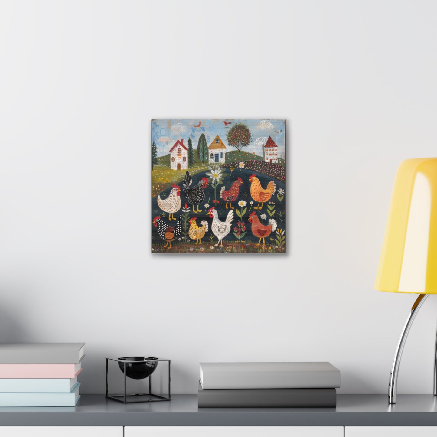 Chickens - Canvas Stretched, 0.75" - Canvas Stretched, 0.75"