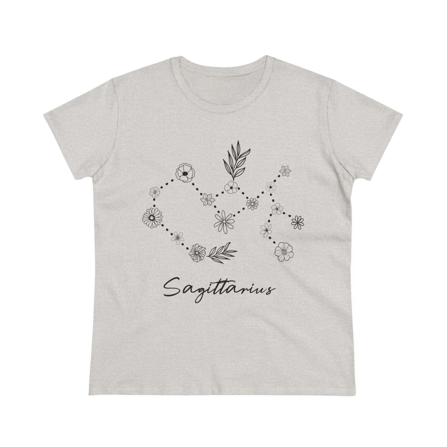 Flower Constellation - Sagittarius - Astrology - Women's Midweight Cotton Tee