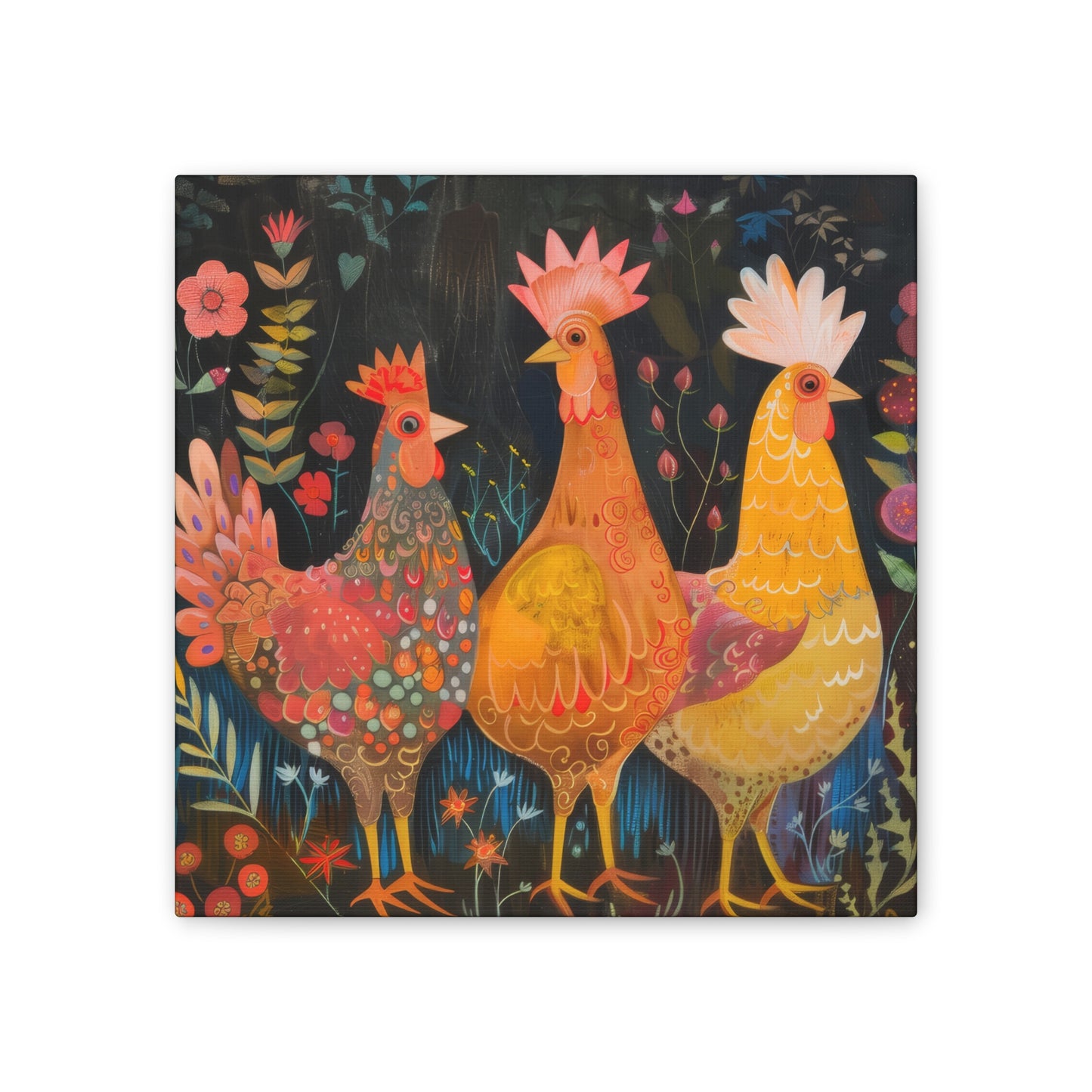 Chickens - Canvas Stretched, 0.75" - Canvas Stretched, 0.75"