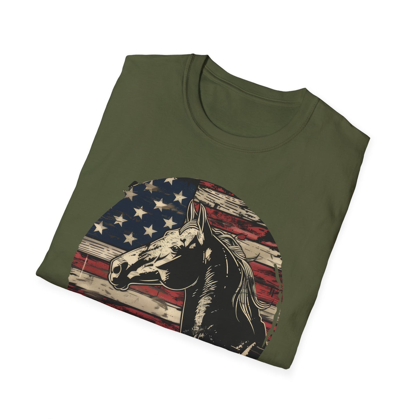 Horse and Flag - Unisex Softstyle T-Shirt